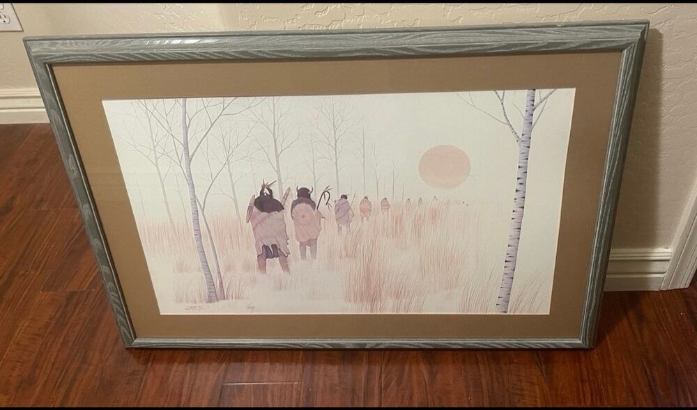 Trail of Tears art lithograph 1984 signed by Artist Donald Vann Large